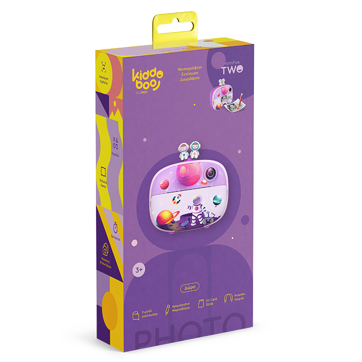 Kiddoboo FotoFun 2 Space Φωτογραφική Μηχανή με Θερμική Εκτύπωση, Λιλά