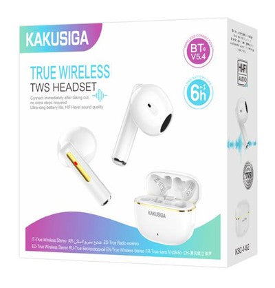 KAKUSIGA earphones με θήκη φόρτισης KSC-1482, True Wireless, 15mm, 35/300mAh, λευκά