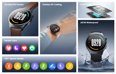 MIBRO smartwatch Lite 3 με 2x λουράκια, heart rate, 1.3" AMOLED, 2 ATM, γκρι/καφέ