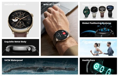 MIBRO smartwatch Lite 3 Pro με 2x λουράκια, heart rate, 1.32" AMOLED, GPS, 5 ATM, γκρι/καφέ