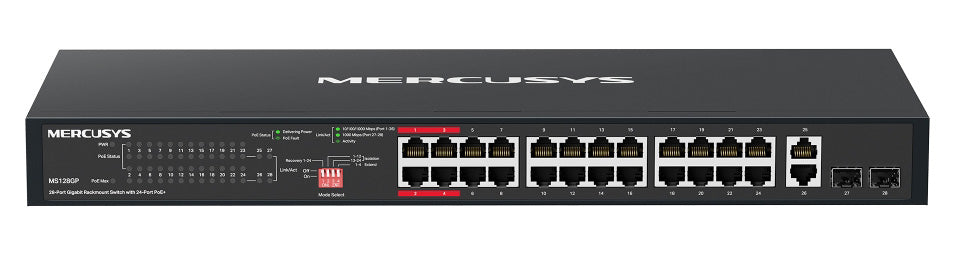MERCUSYS rackmount switch MS128GP, 28x Gigabit θύρες, PoE+, V1.0