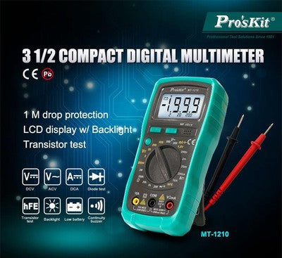 PROSKIT ψηφιακό πολύμετρο MT-1210, μέτρηση AC/DC