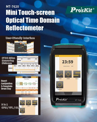 PROSKIT mini OTDR tester καλωδίων οπτικής ίνας MT-7620 με οθόνη αφής