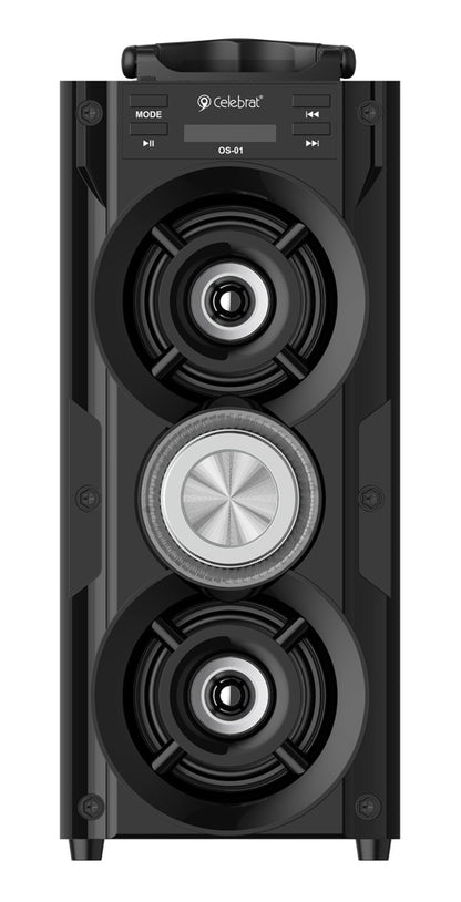 CELEBRAT φορητό ηχείο OS-01, 10W, 1200mAh, Bluetooth, FM, LED, μαύρο