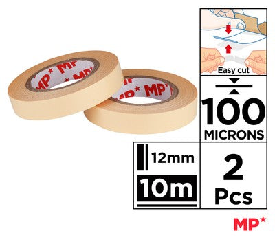 MP κολλητική ταινία διπλής όψεως PA512-01, 12mm, 10m, μπεζ, 2τμχ