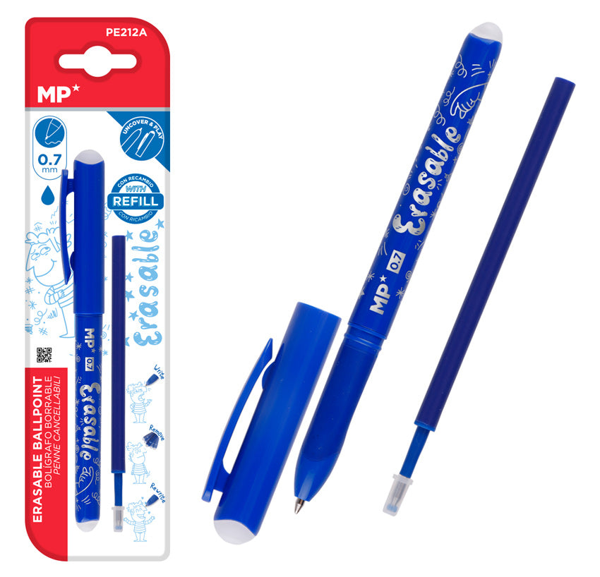 MP στυλό διαρκείας Ballpoint PE212A με ανταλλακτικό μελάνι, 0.7mm, μπλε