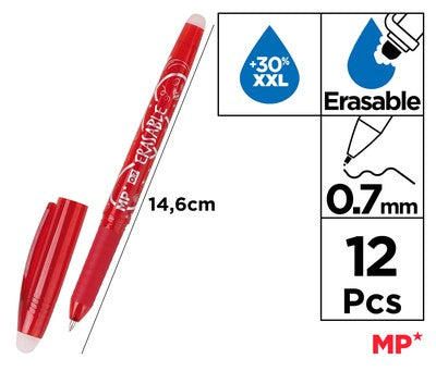 MP στυλό διαρκείας PE217R-S, erasable, 0.7mm, κόκκινο