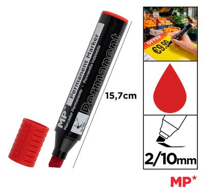 MP ανεξίτηλος μαρκαδόρος PE549-03, 2-10mm μύτη, κόκκινος