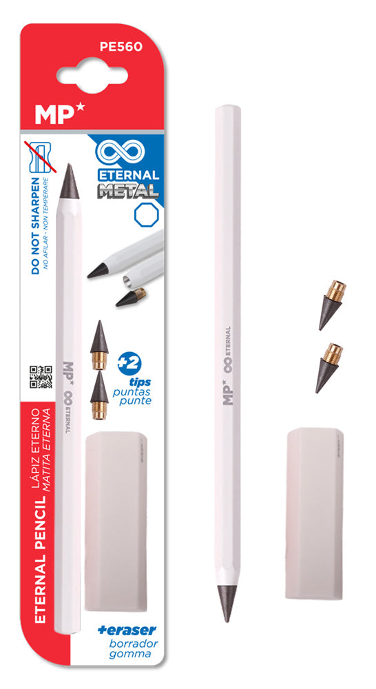 MP eternal μολύβι PE560 με γόμα & 2x ανταλλακτικές μύτες, λευκό