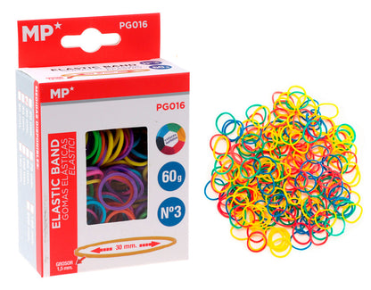 MP λαστιχάκια συσκευασίας PG016, No3, 1.5x30mm, 60g, χρωματιστά