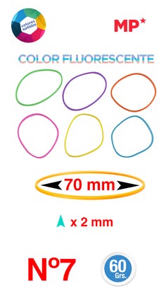 MP λαστιχάκια συσκευασίας PG018, No7, 2x70mm, 60g, χρωματιστά