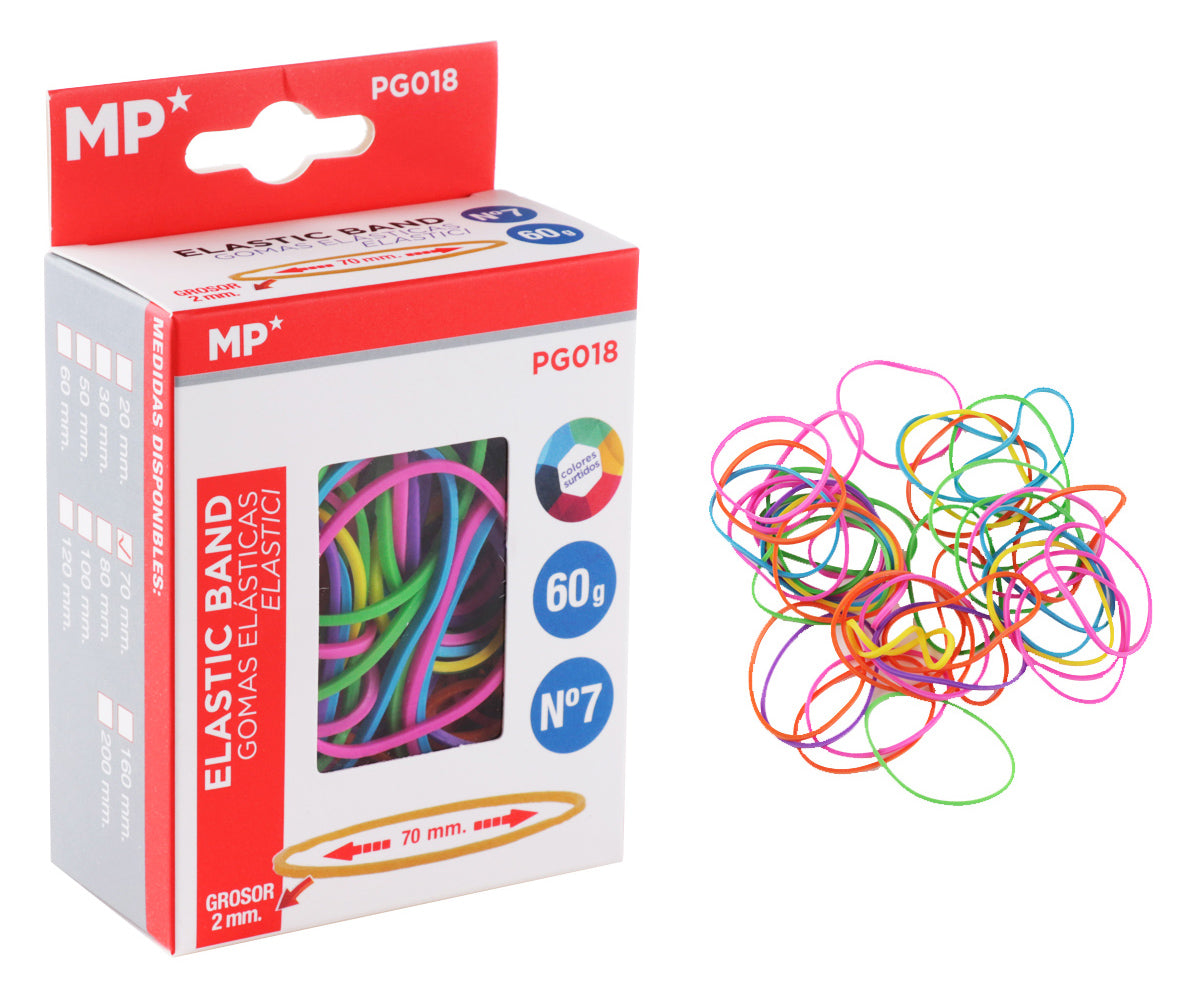MP λαστιχάκια συσκευασίας PG018, No7, 2x70mm, 60g, χρωματιστά