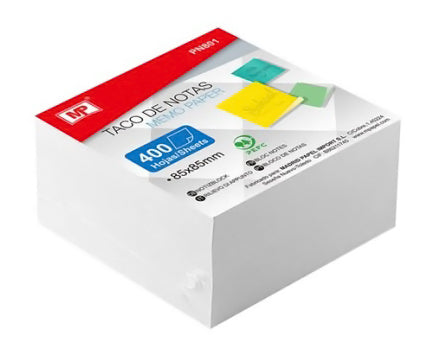 MP χαρτάκια σημειώσεων PN801, 85 x 85mm, 400τμχ, λευκά