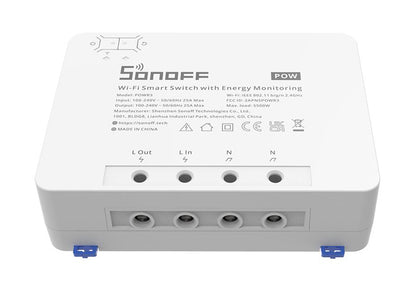SONOFF smart διακόπτης παρακολούθησης ισχύος POWR3, WiFi, 25A, λευκός