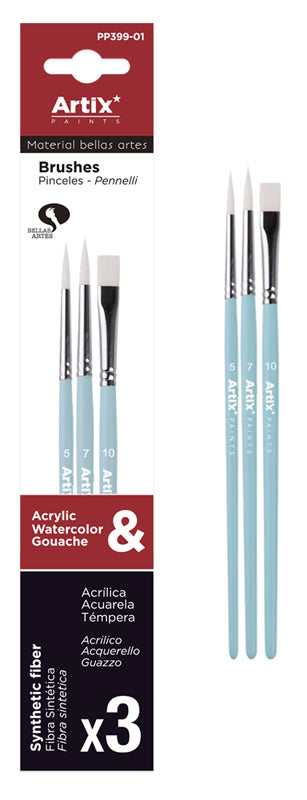 ARTIX PAINTS σετ πινέλων ζωγραφικής PP399-01, μπλε, 3τμχ