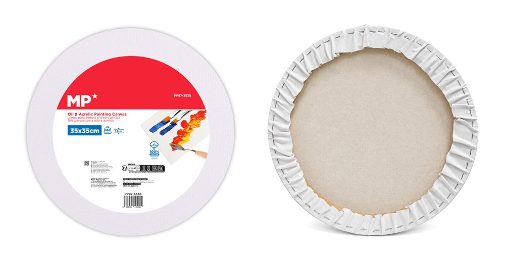MP καμβάς τελάρο ζωγραφικής PP97-3535, 35x35cm, 380gr/m², λευκός