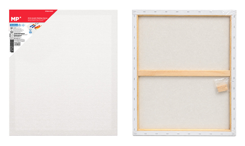 MP καμβάς τελάρο ζωγραφικής PP98-5060, 50x60cm, 280gr/m², λευκός