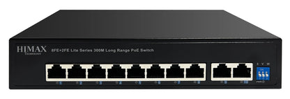 HIMAX PoE switch PS1802E-L, 8x Ethernet PoE & 2x Ethernet θύρες, έως 100Mbps