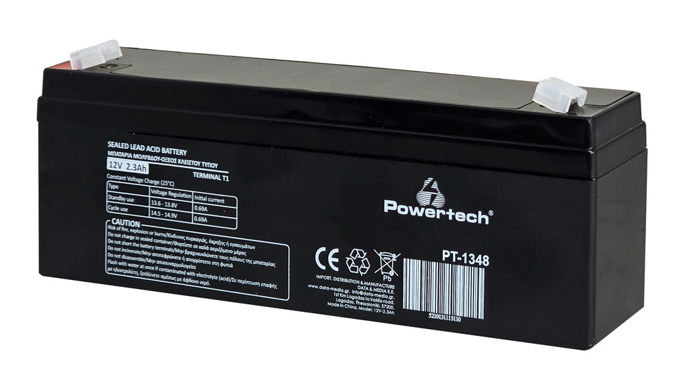 POWERTECH μπαταρία μολύβδου PT-1348, 12V 2.3Ah, T1