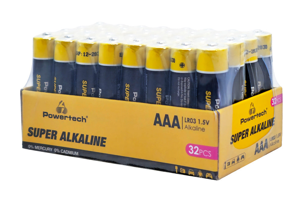 POWERTECH αλκαλικές μπαταρίες Super Alkaline PT-1402, AAA, 1.5V, 32τμχ
