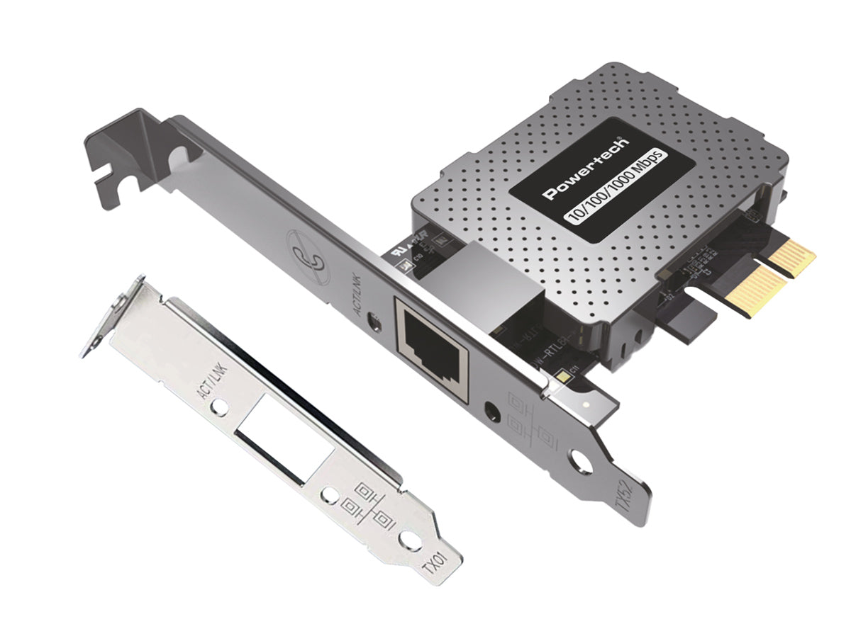 POWERTECH κάρτα επέκτασης δικτύου PCIe σε RJ45 PT-1453, 1000Mbps