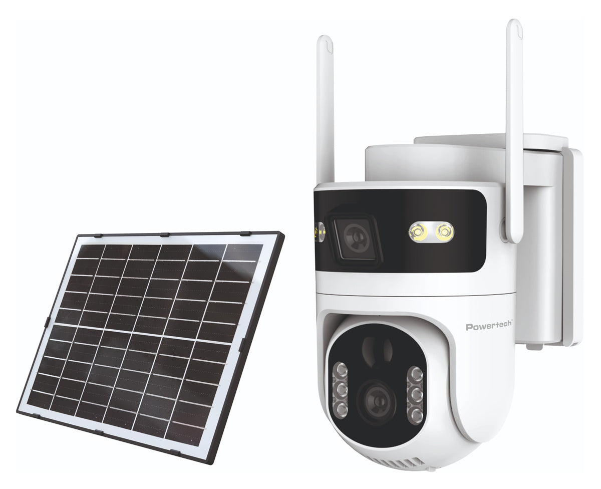 POWERTECH smart ηλιακή κάμερα PT-1547, dual lens, 4MP, 4G, PTZ, SD, IP65