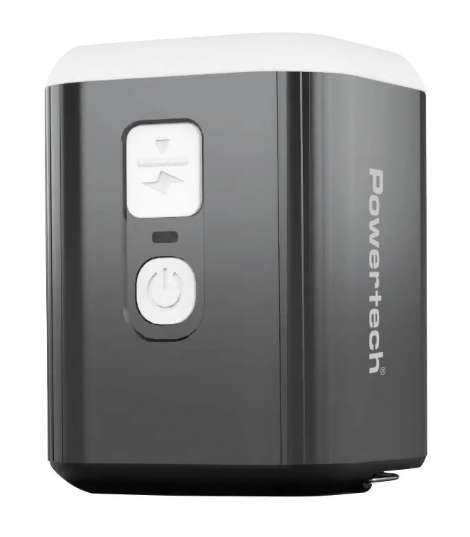 POWERTECH μίνι τρόμπα PT-1554 με φακό, 5W, επαναφορτιζόμενη, μαύρη