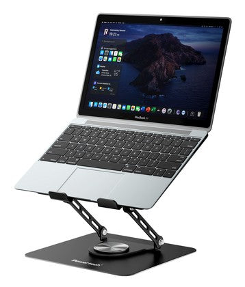 POWERTECH βάση & ψύξη laptop PT-1630 έως 17", 110mm LED fan, μεταλλική, μαύρη