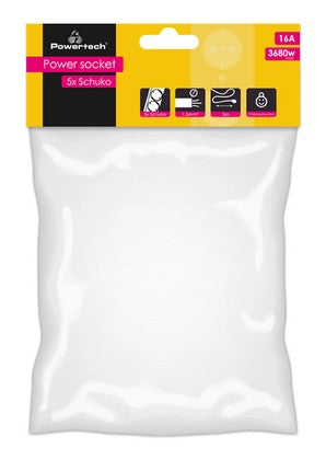 POWERTECH πολύπριζο PT-871, 5x schuko, 16A, 3m, λευκό