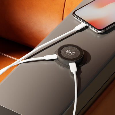 POWERTECH ασύρματος φορτιστής PTL-025 με USB & USB-C θύρες, 15W/30W, μαύρος