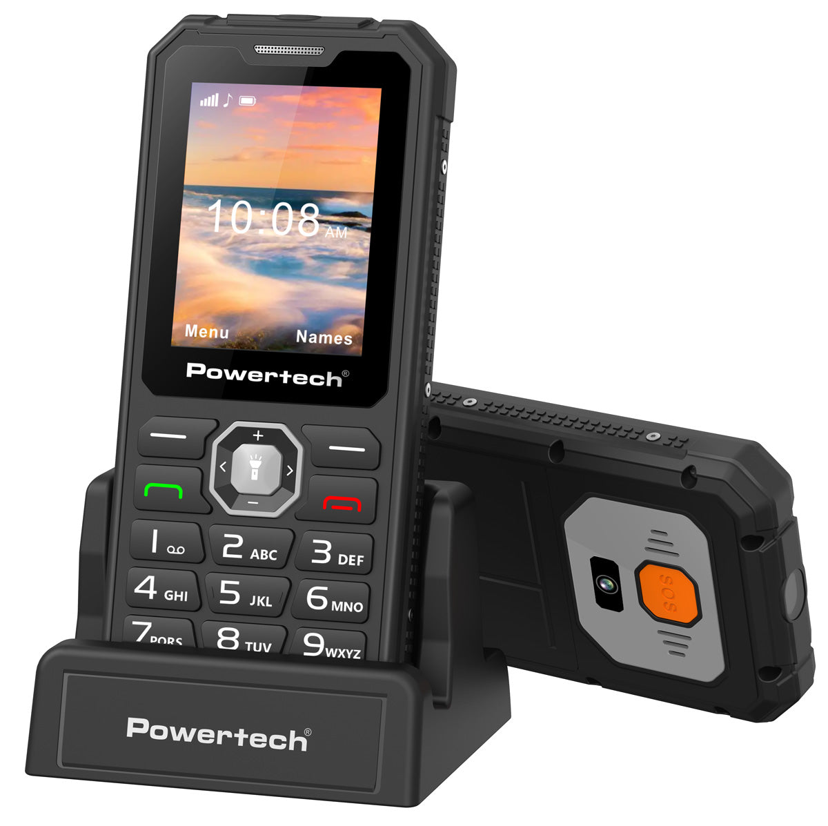 POWERTECH κινητό τηλέφωνο Sentry Armor, dual SIM, πλήκτρο SOS, 4G, IP67, μαύρο