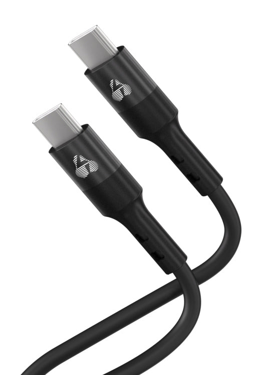 POWERTECH καλώδιο USB-C PTR-0163, σιλικόνης, 60W, 480Mbps, 1m, μαύρο