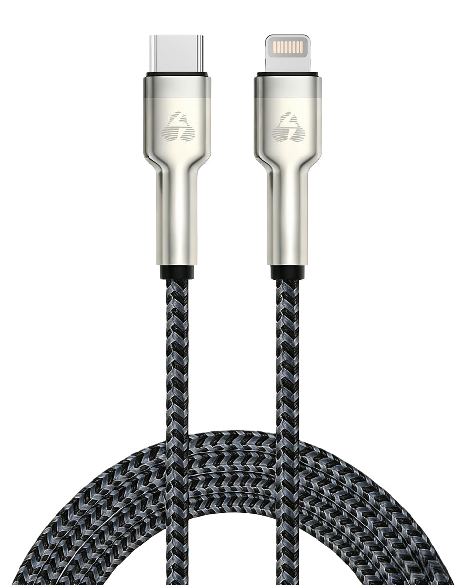 POWERTECH καλώδιο Lightning σε USB-C PTR-0200, PD 27W, 480Mbps, 1m, μαύρο/γκρι