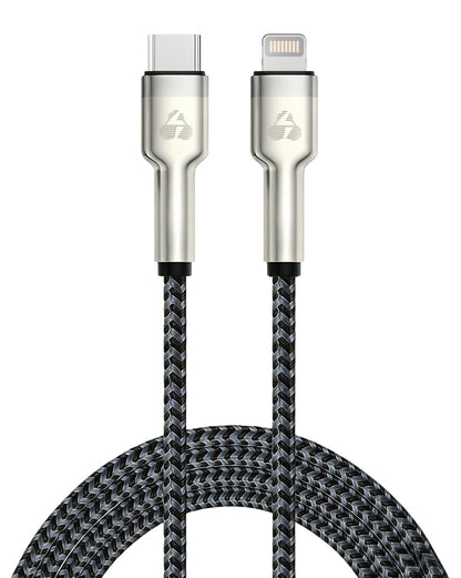 POWERTECH καλώδιο Lightning σε USB-C PTR-0200, PD 27W, 480Mbps, 1m, μαύρο/γκρι