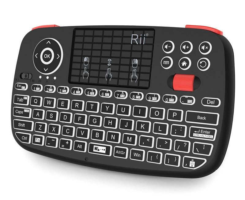 RIITEK ασύρματο mini πληκτρολόγιο i4, backlit, Bluetooth & 2.4GHz, μαύρο