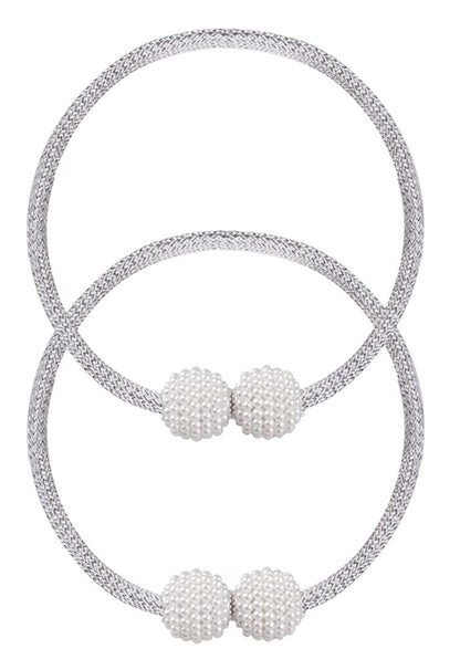 ROXXANI δέστρα κουρτίνας RXN-0024, μαγνητική, 43cm, γκρι, 2τμχ