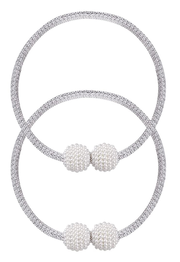 ROXXANI δέστρα κουρτίνας RXN-0024, μαγνητική, 43cm, γκρι, 2τμχ