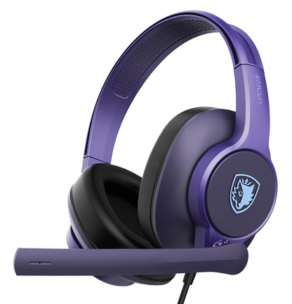 SADES gaming headset UPOWER, 3.5mm σύνδεση, 40mm, μωβ