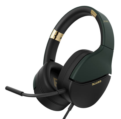 SADES gaming headset SPOWER, 3.5mm σύνδεση, 40mm, multi-platform, μαύρο/πράσινο