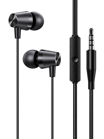 USAMS earphones με μικρόφωνο EP-42, 3.5mm σύνδεση, Φ10mm, 1.2m, μαύρα