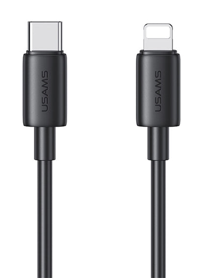 USAMS καλώδιο Lightning σε USB-C US-SJ712, 30W, 480Mbps, 1m, μαύρο