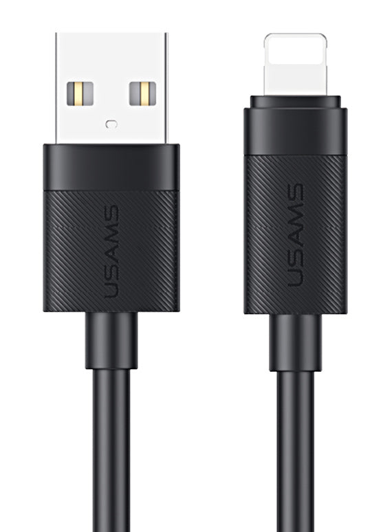 USAMS καλώδιο Lightning σε USB SJ778, 2.4A, 480Mbps, 1m, μαύρο