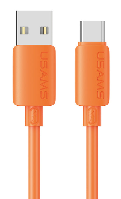 USAMS καλώδιο USB-C σε USB SJ786, σιλικόνης, 3A, 480Mbps, 1m, πορτοκαλί