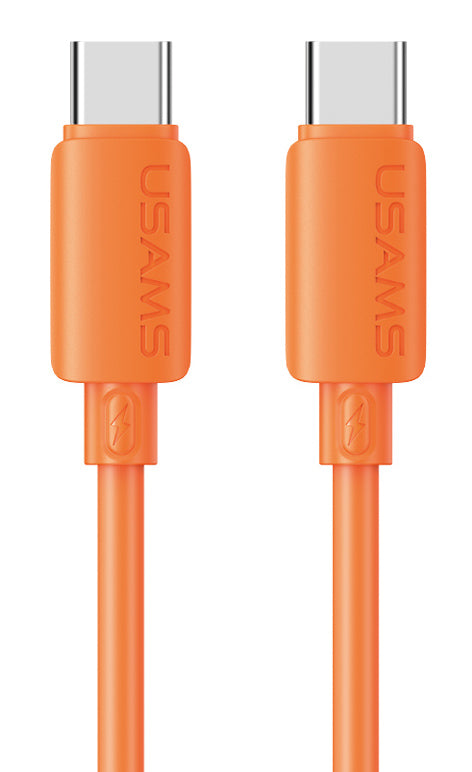 USAMS καλώδιο USB-C SJ787, σιλικόνης, 60W, 480Mbps, 1m, πορτοκαλί