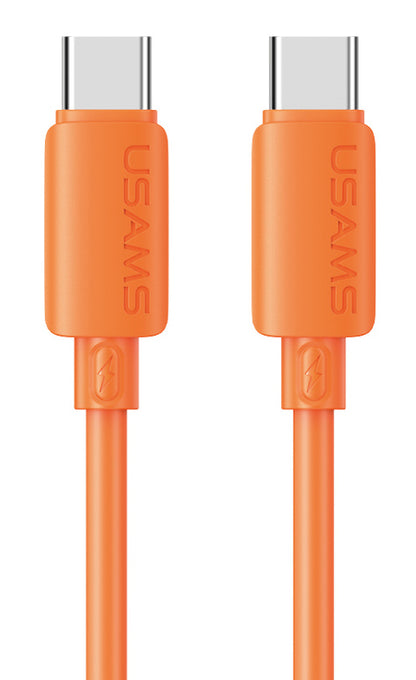 USAMS καλώδιο USB-C SJ787, σιλικόνης, 60W, 480Mbps, 1m, πορτοκαλί