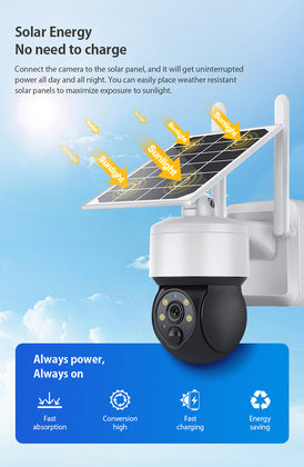 SECTEC smart ηλιακή κάμερα ST-S517C-3M, 3MP, PIR, PTZ, cloud/micro SD, WiFi