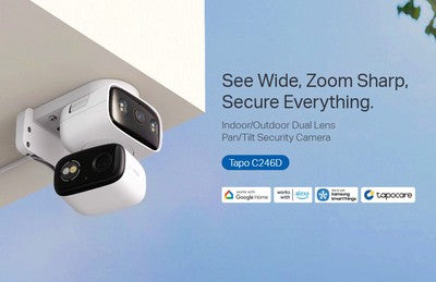TP-LINK smart κάμερα Tapo C246D, dual lens, 2K/3MP, WiFi, PTZ, IP65, V1.0