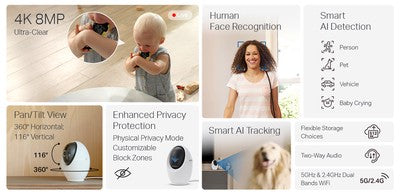 TP-LINK smart camera Tapo C260, 4K, WiFi, two-way audio, Pan/Tilt , Ver. 1.0