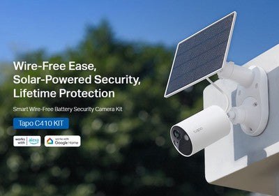 TP-LINK smart ηλιακή κάμερα Tapo C410 KIT, 2K/3MP, WiFi, IP65, V2.0