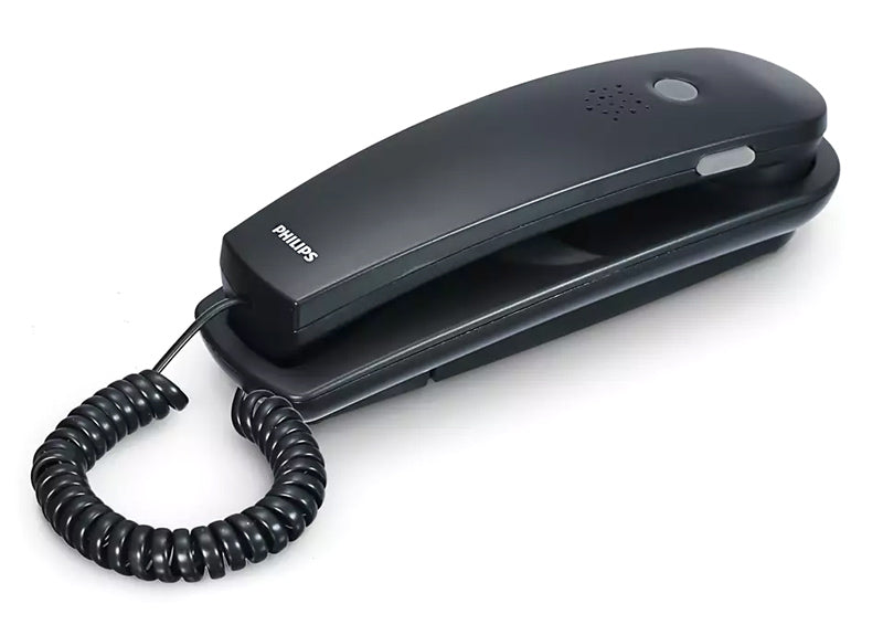 PHILIPS ενσύρματο τηλέφωνο TD2801B/00, επιτραπέζιο ή επιτοίχιο, μαύρο